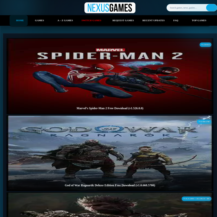 nexusgames.to homepage screenshot
