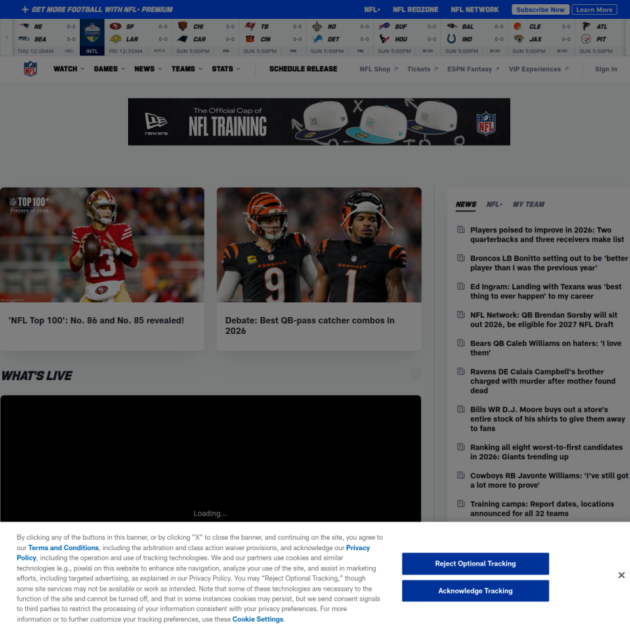 nfl.com homepage screenshot