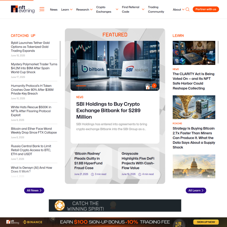 nftevening.com homepage screenshot