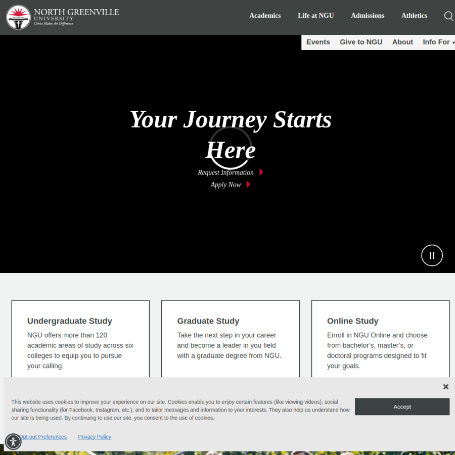 ngu.edu homepage screenshot