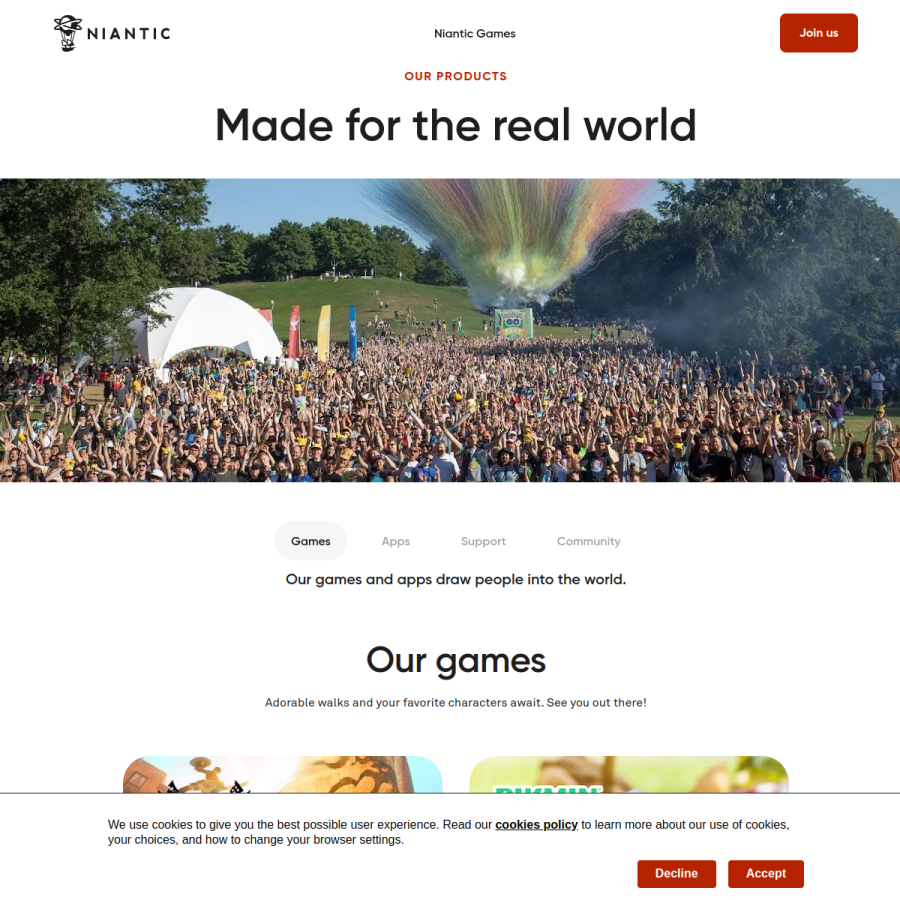 nianticlabs.com homepage screenshot