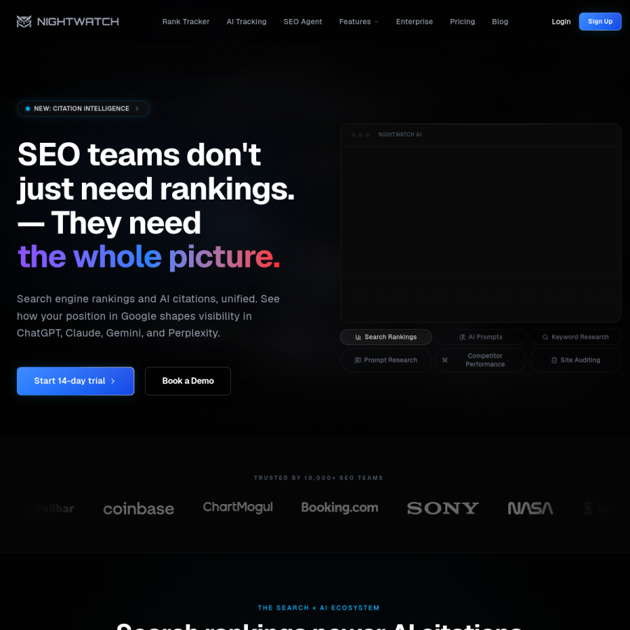 nightwatch.io homepage screenshot
