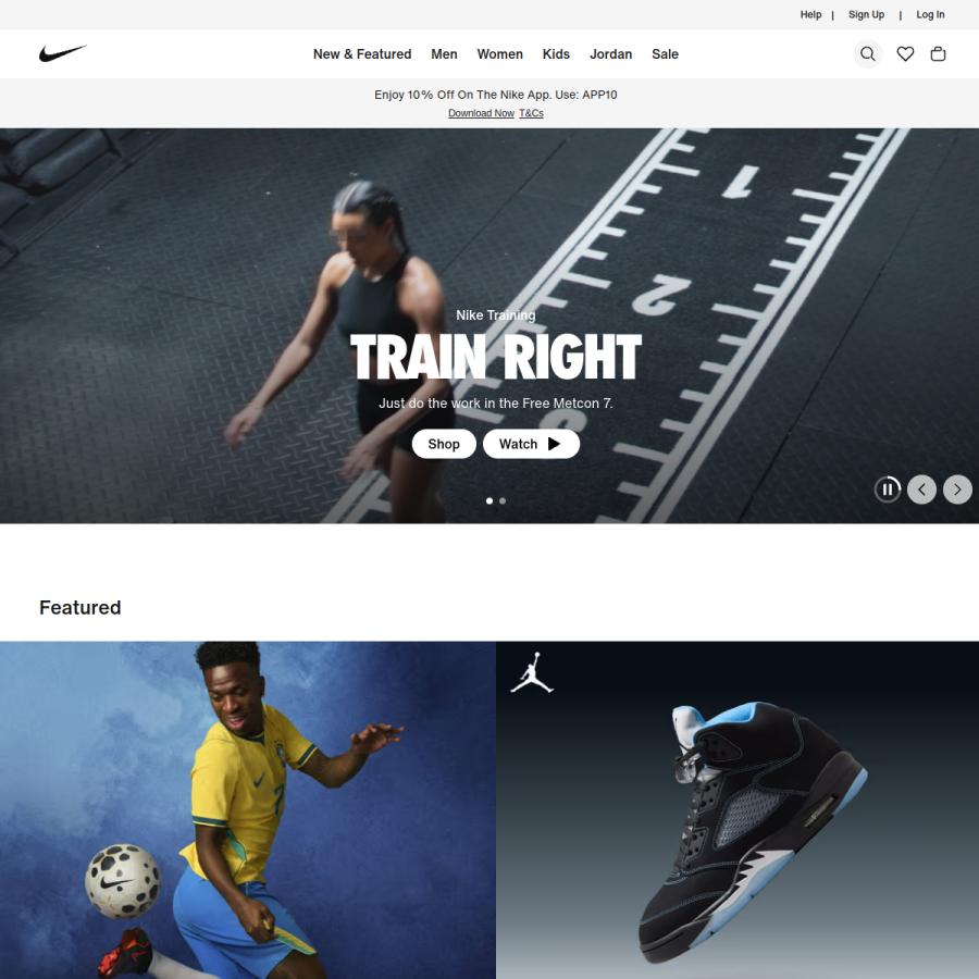 nike.in homepage screenshot