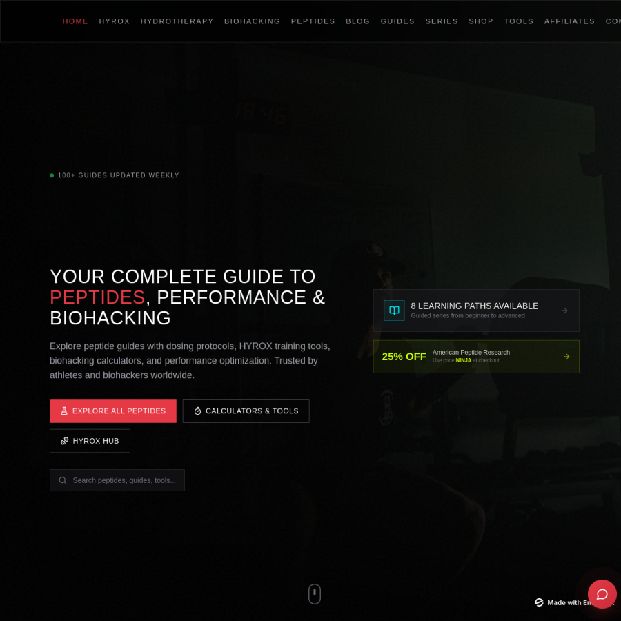 ninjathlete.com homepage screenshot