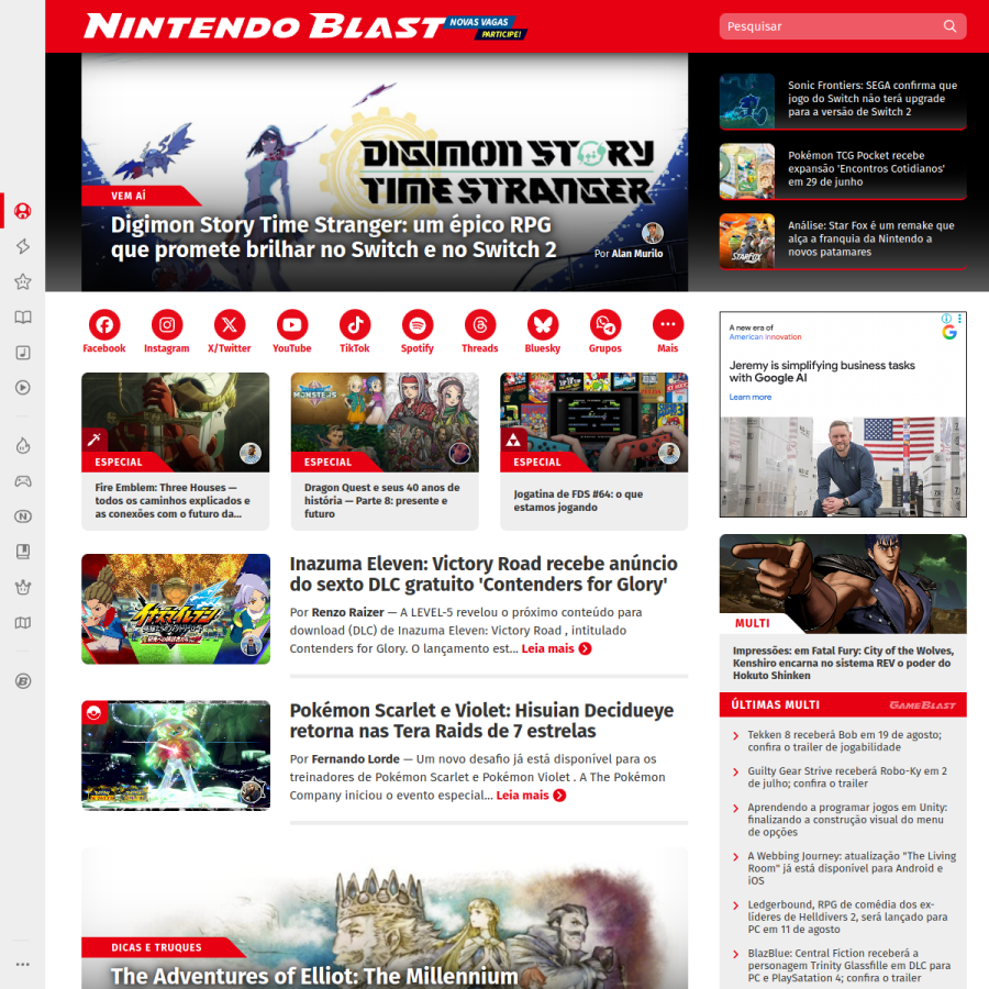 nintendoblast.com.br homepage screenshot