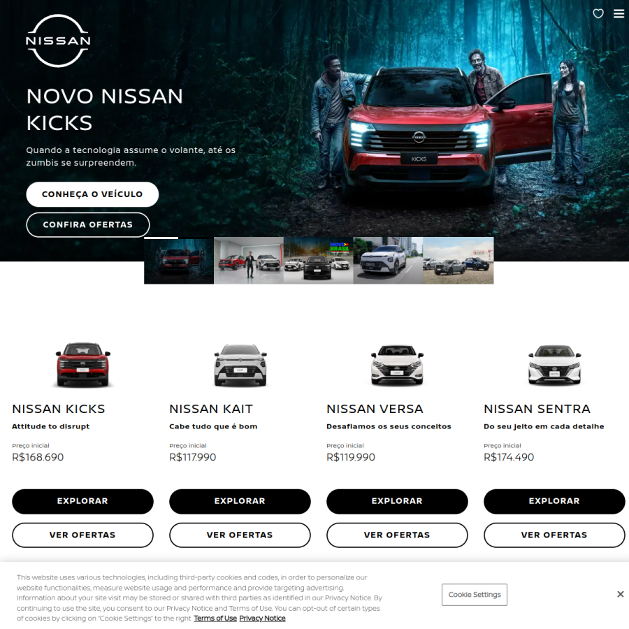 nissan.com.br homepage screenshot