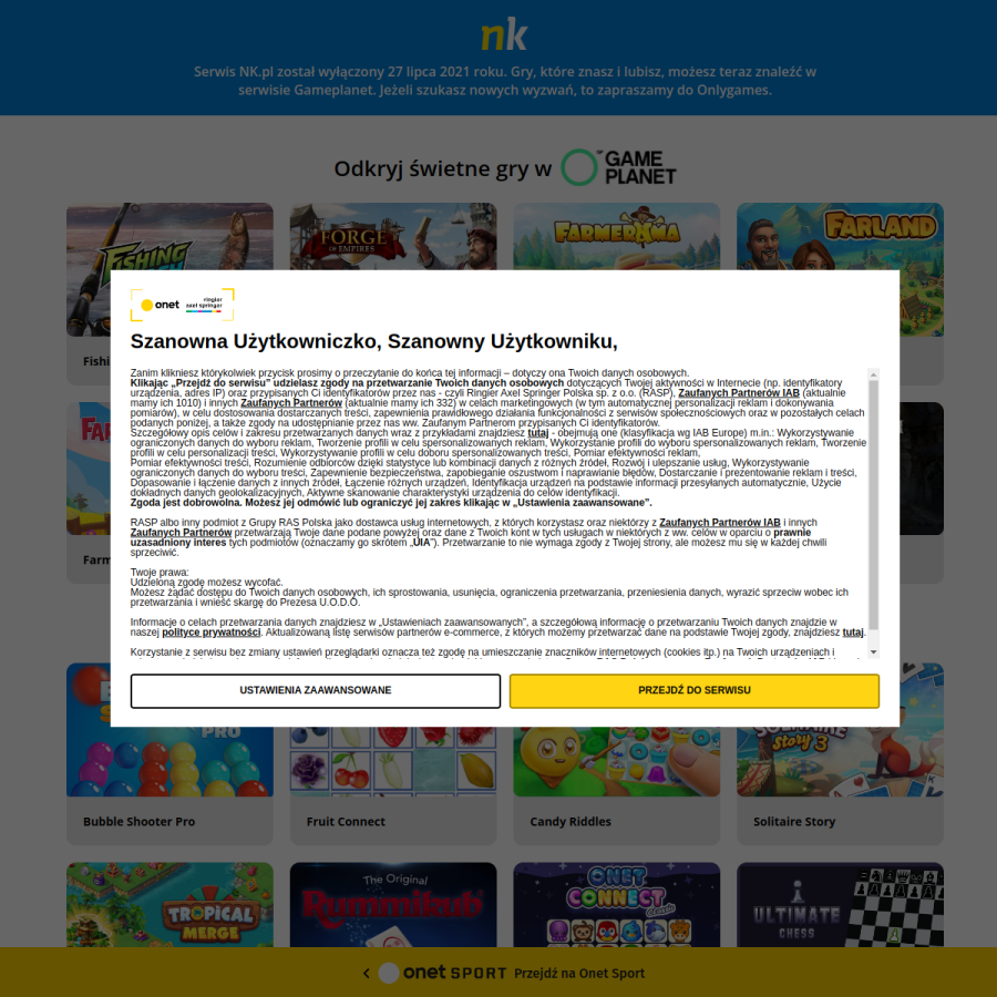 nk.pl homepage screenshot