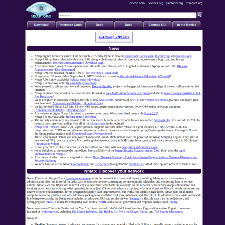 nmap.org homepage screenshot