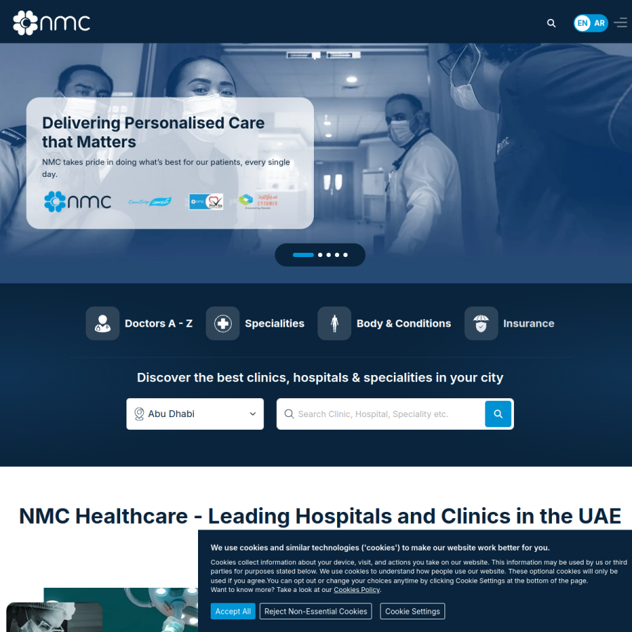 nmc.ae homepage screenshot
