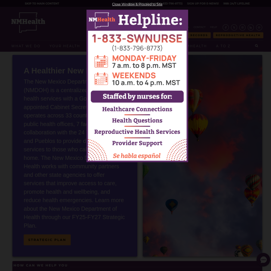 nmhealth.org homepage screenshot