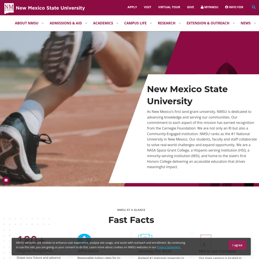 nmsu.edu homepage screenshot