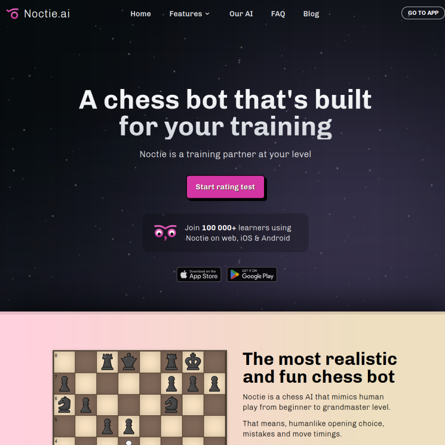 noctie.ai homepage screenshot