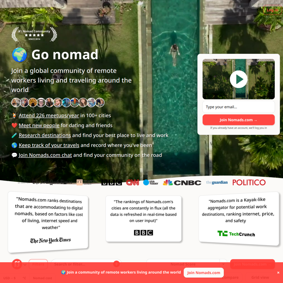 nomads.com homepage screenshot