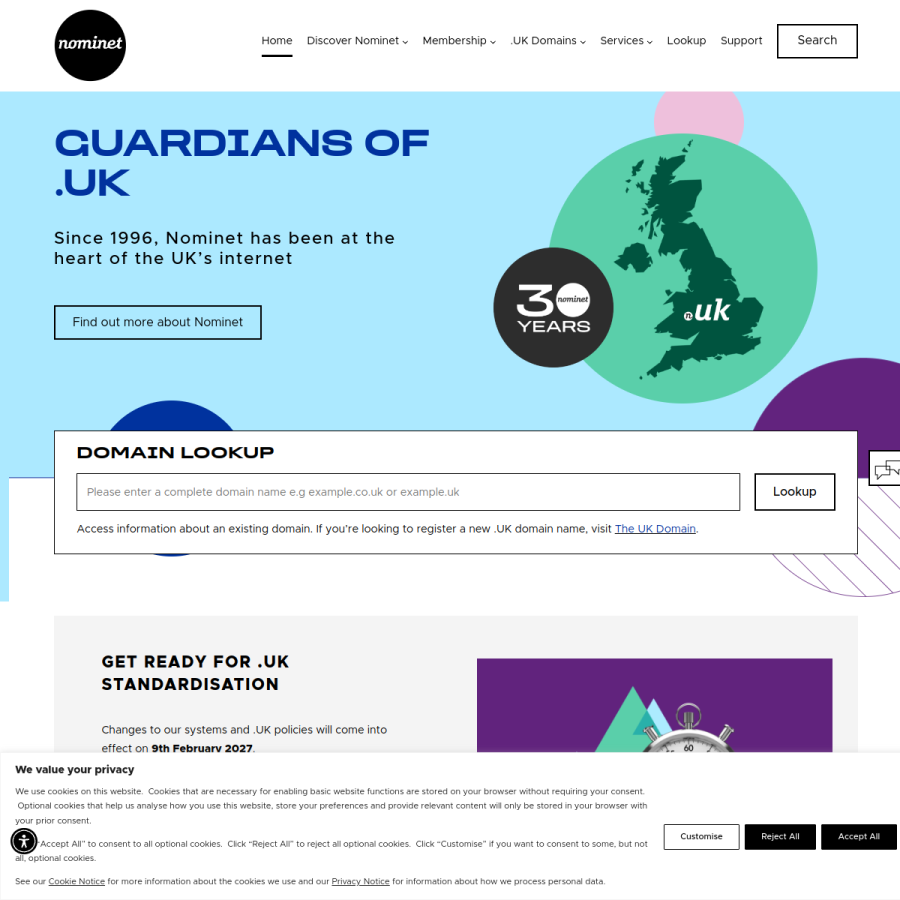 nominet.uk homepage screenshot