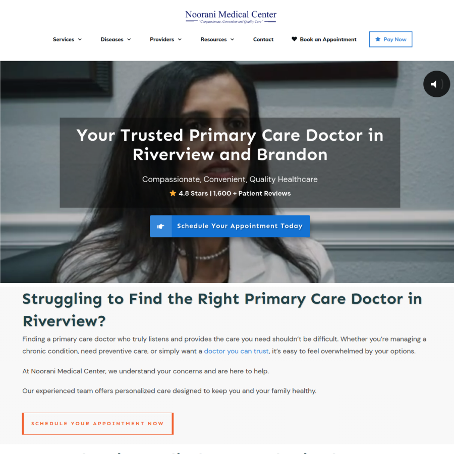 nooranimedicalcenter.com homepage screenshot