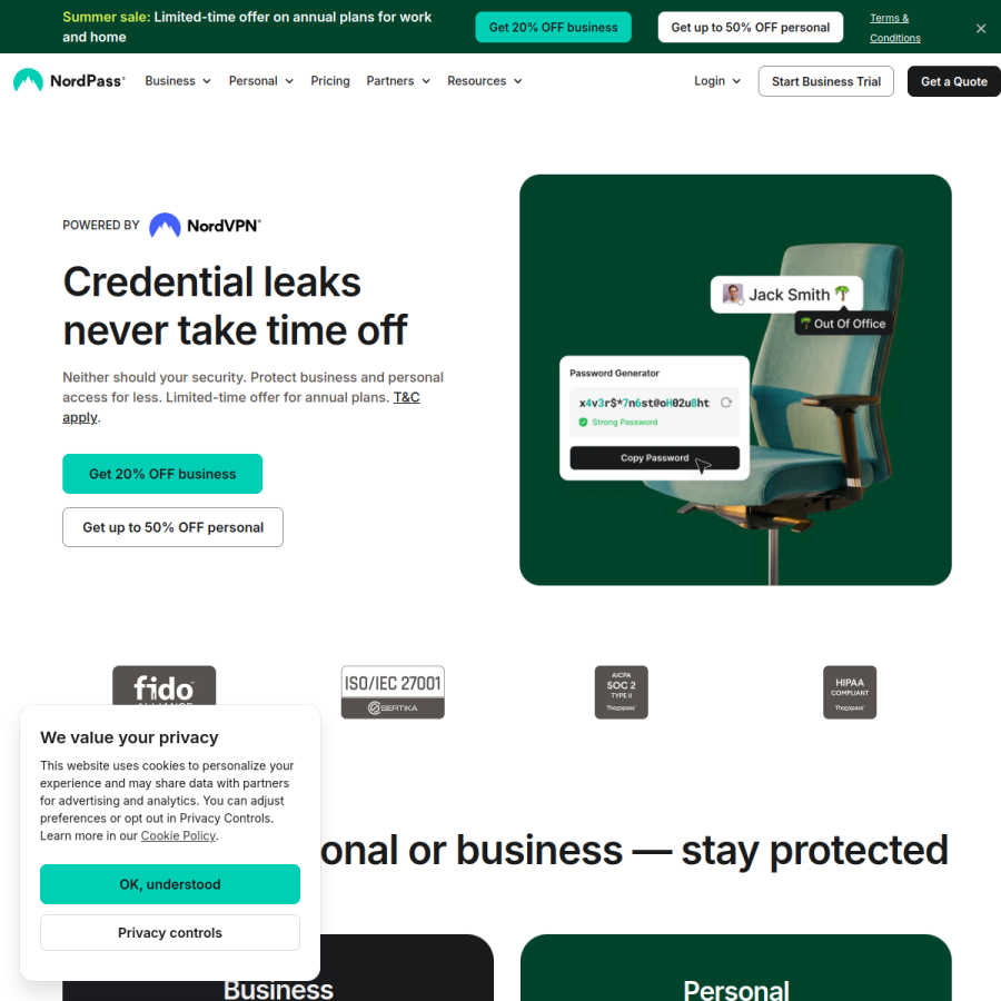 nordpass.com homepage screenshot
