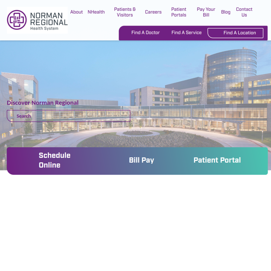 normanregional.com homepage screenshot