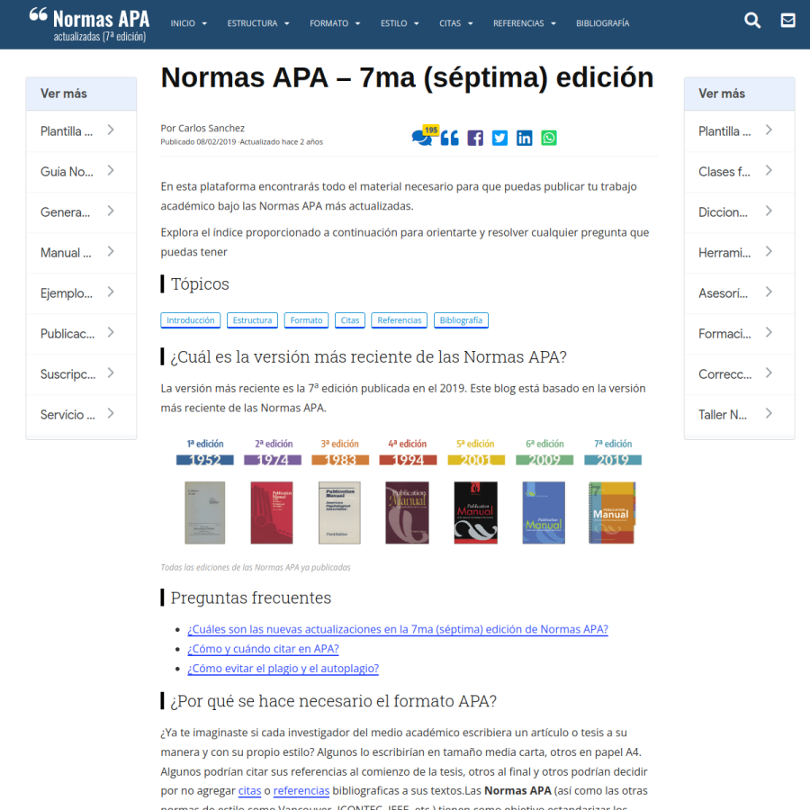 normas-apa.org homepage screenshot