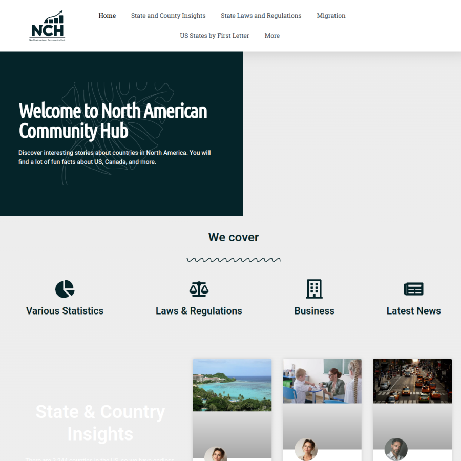 northamericancommunityhub.com homepage screenshot