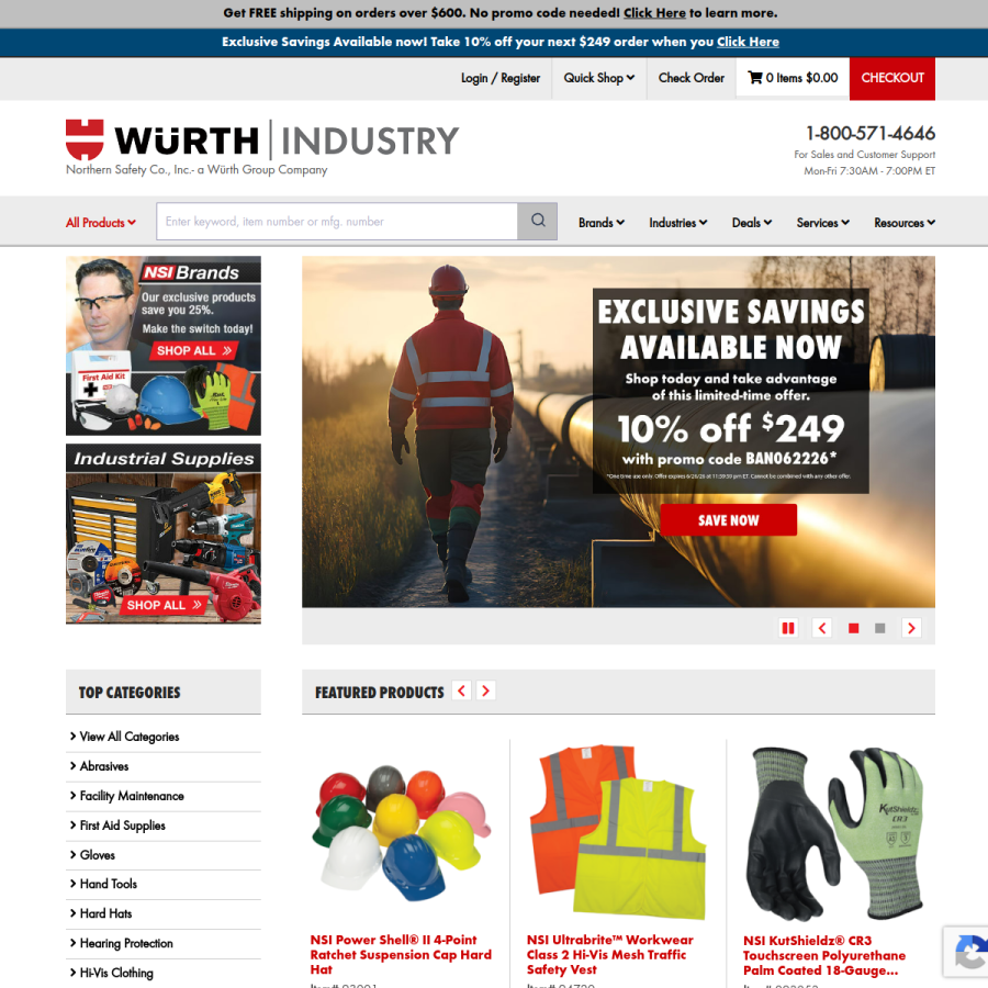 northernsafety.com homepage screenshot