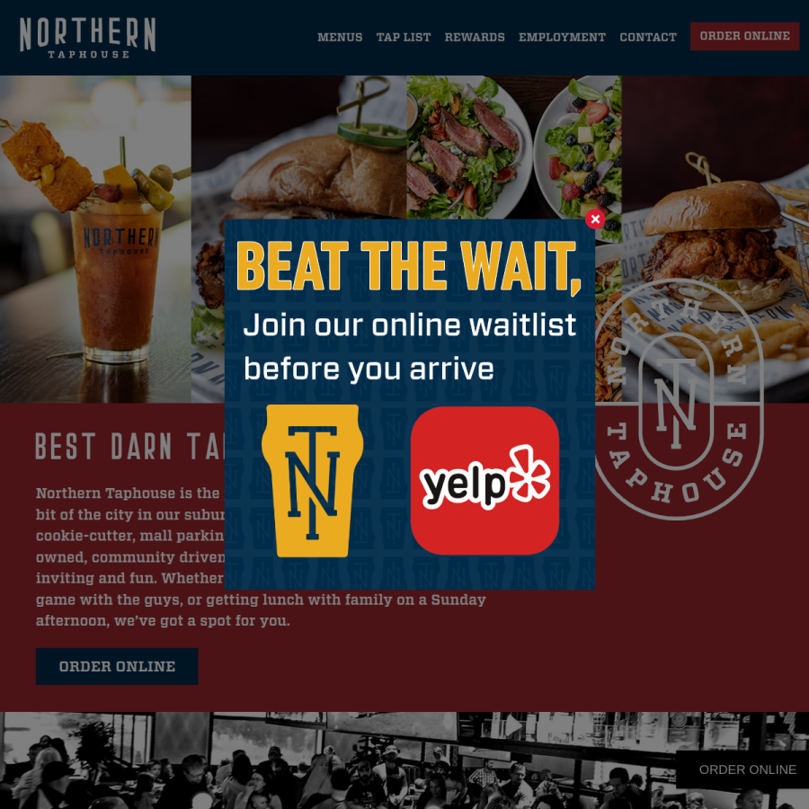 northerntaphouse.com homepage screenshot
