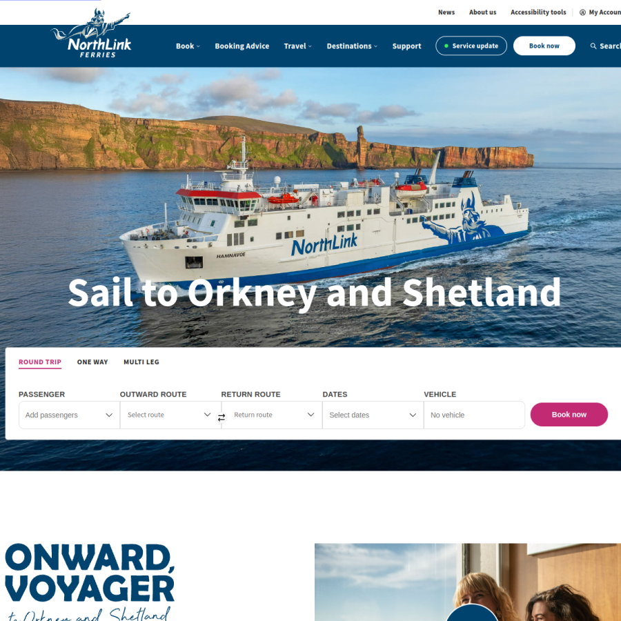 northlinkferries.co.uk homepage screenshot