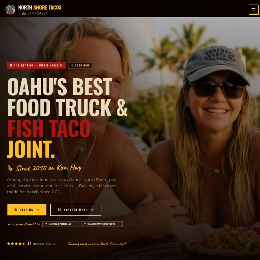 northshoretacos.com homepage screenshot