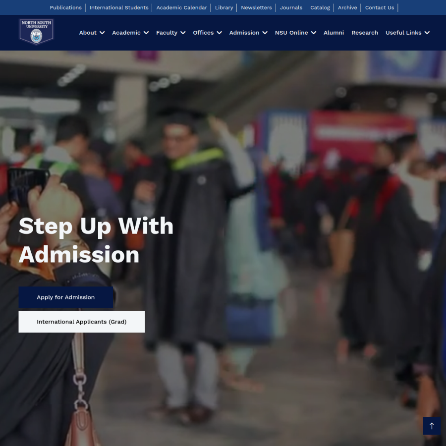 northsouth.edu homepage screenshot