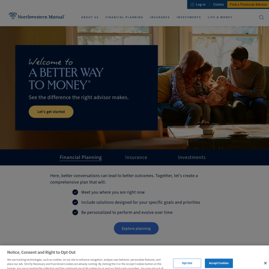 northwesternmutual.com homepage screenshot