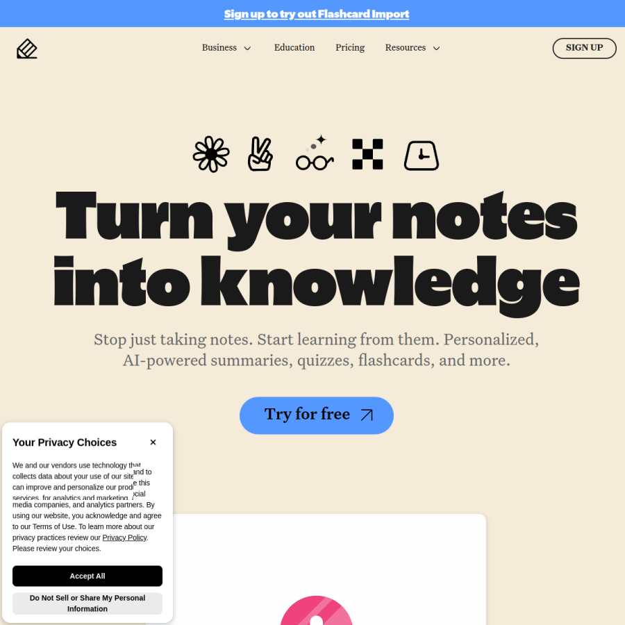 notability.com homepage screenshot