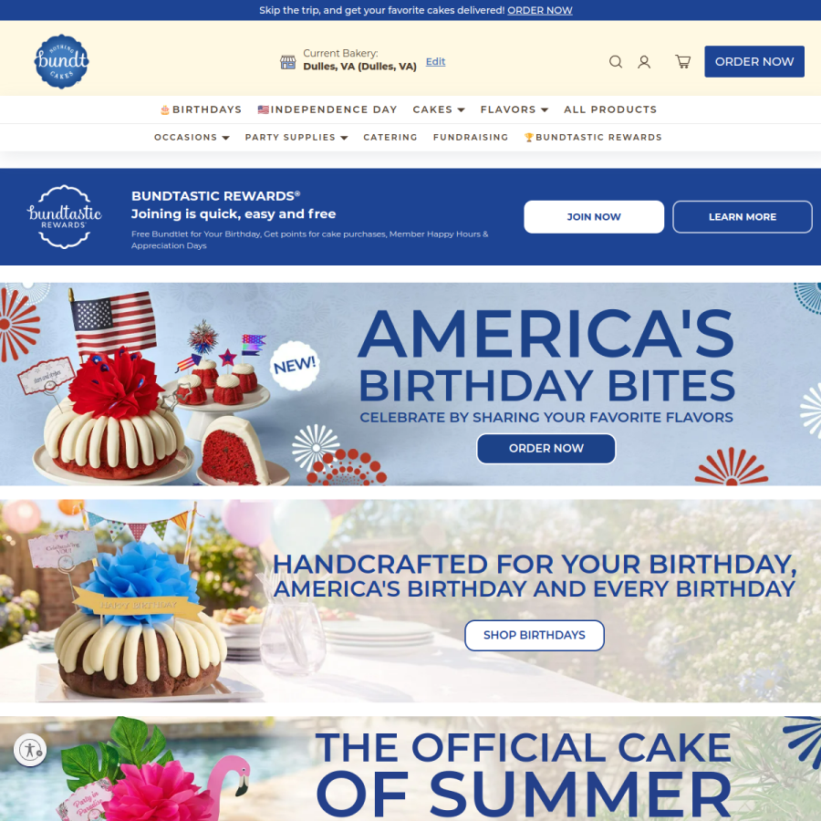 nothingbundtcakes.com homepage screenshot