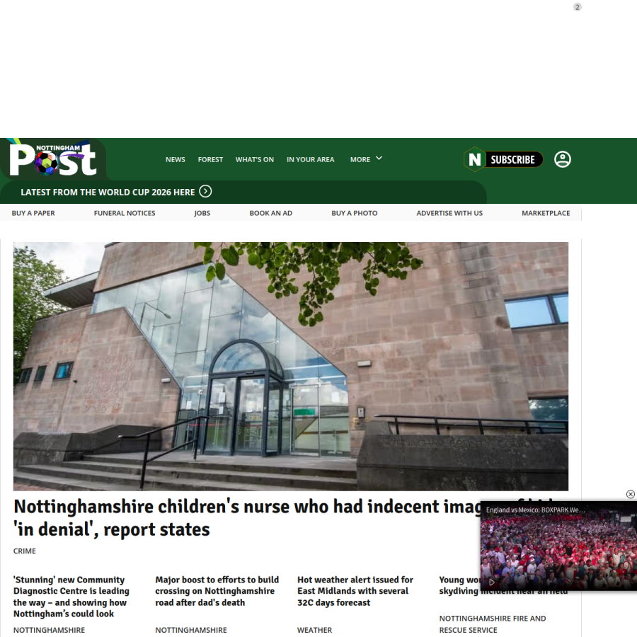 nottinghampost.com homepage screenshot