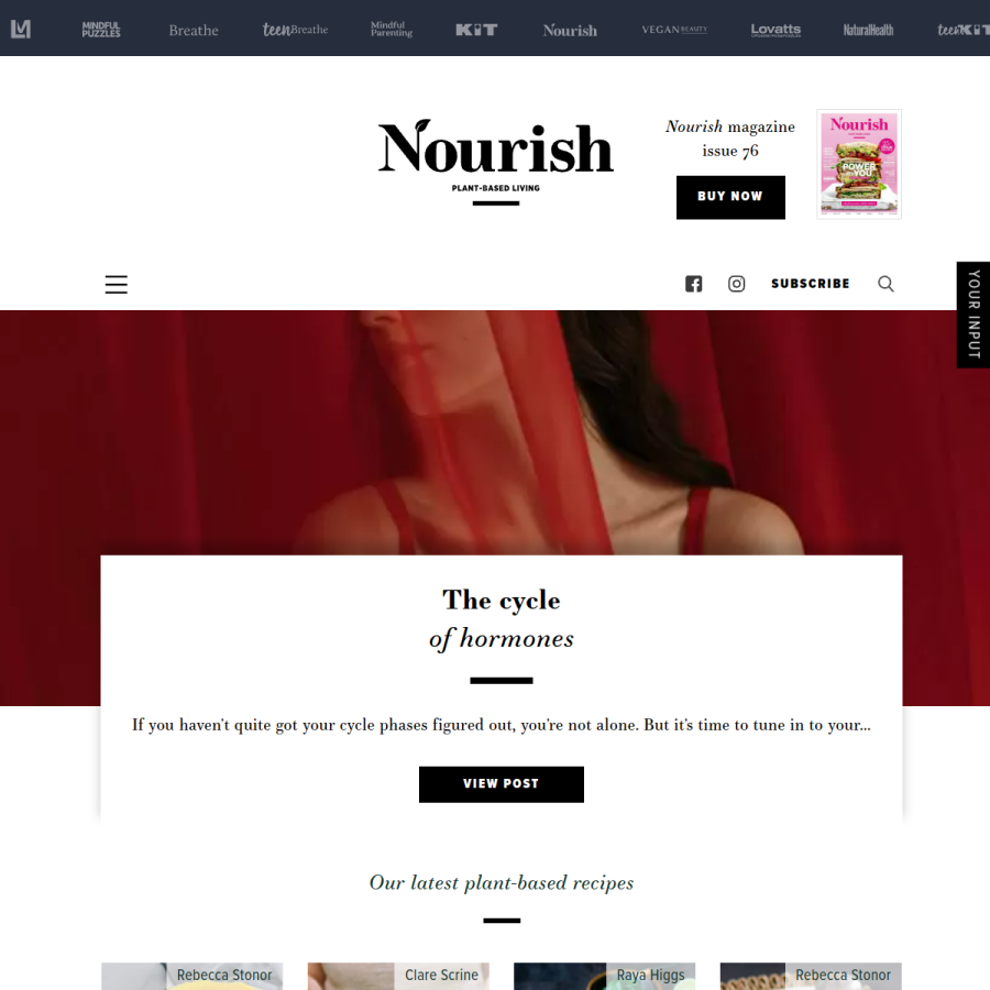 nourishmagazine.com.au homepage screenshot