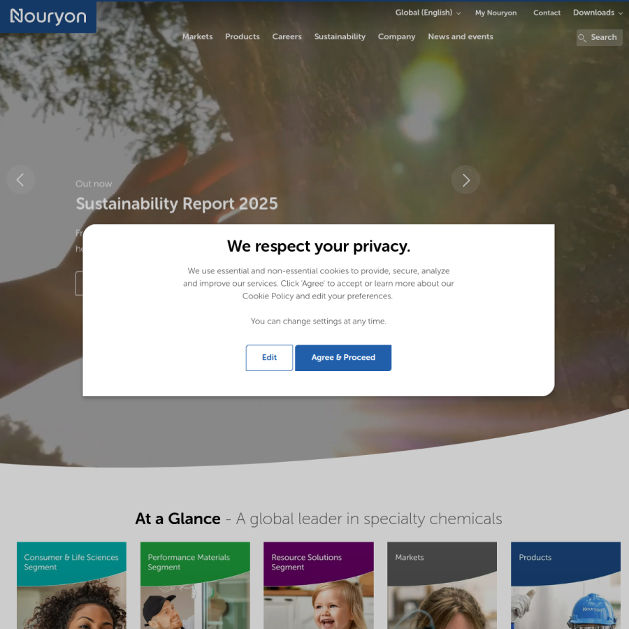 nouryon.com homepage screenshot