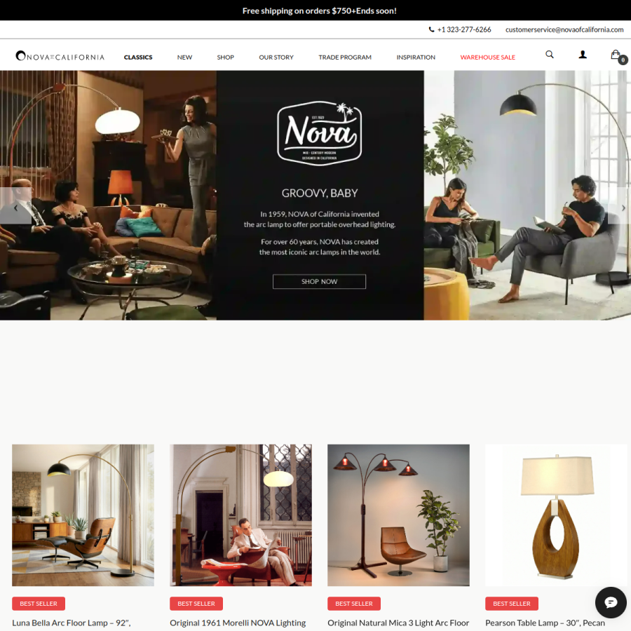novaofcalifornia.com homepage screenshot