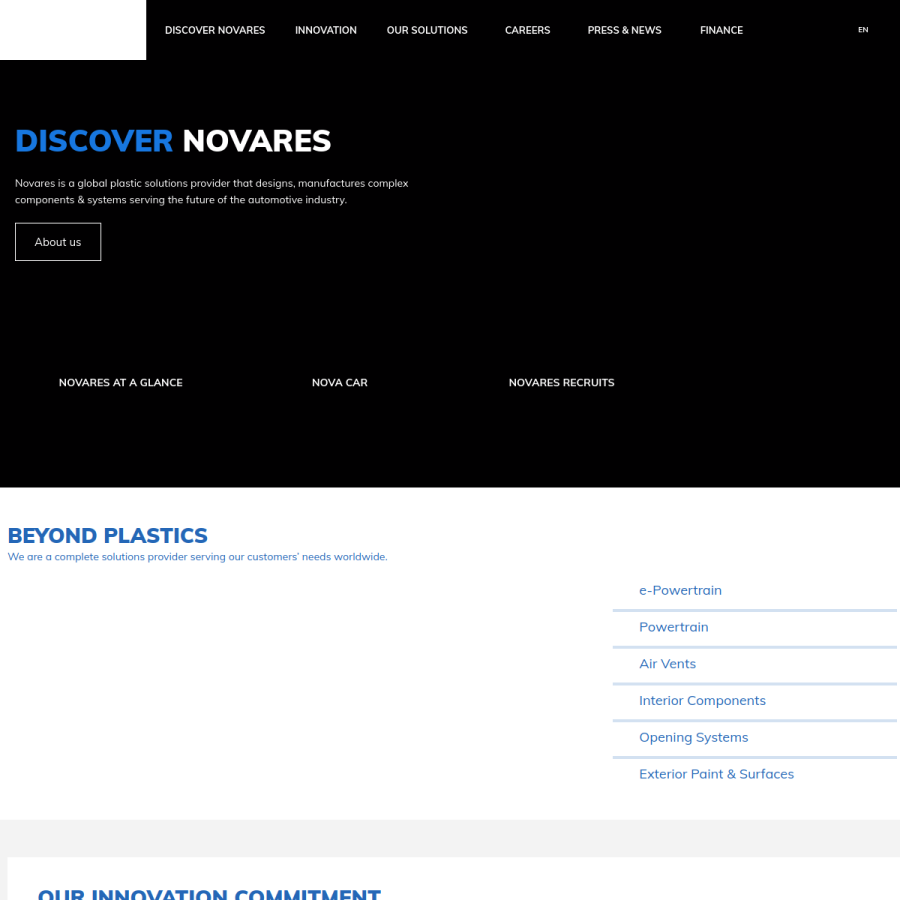 novaresteam.com homepage screenshot