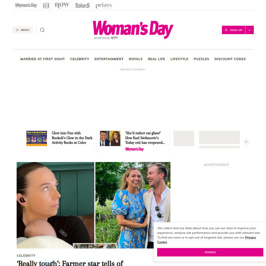 nowtolove.com.au homepage screenshot