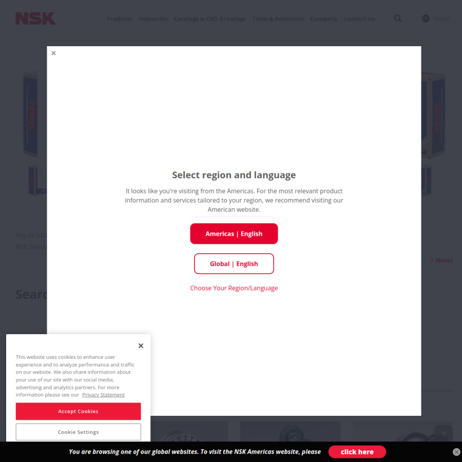 nsk.com homepage screenshot