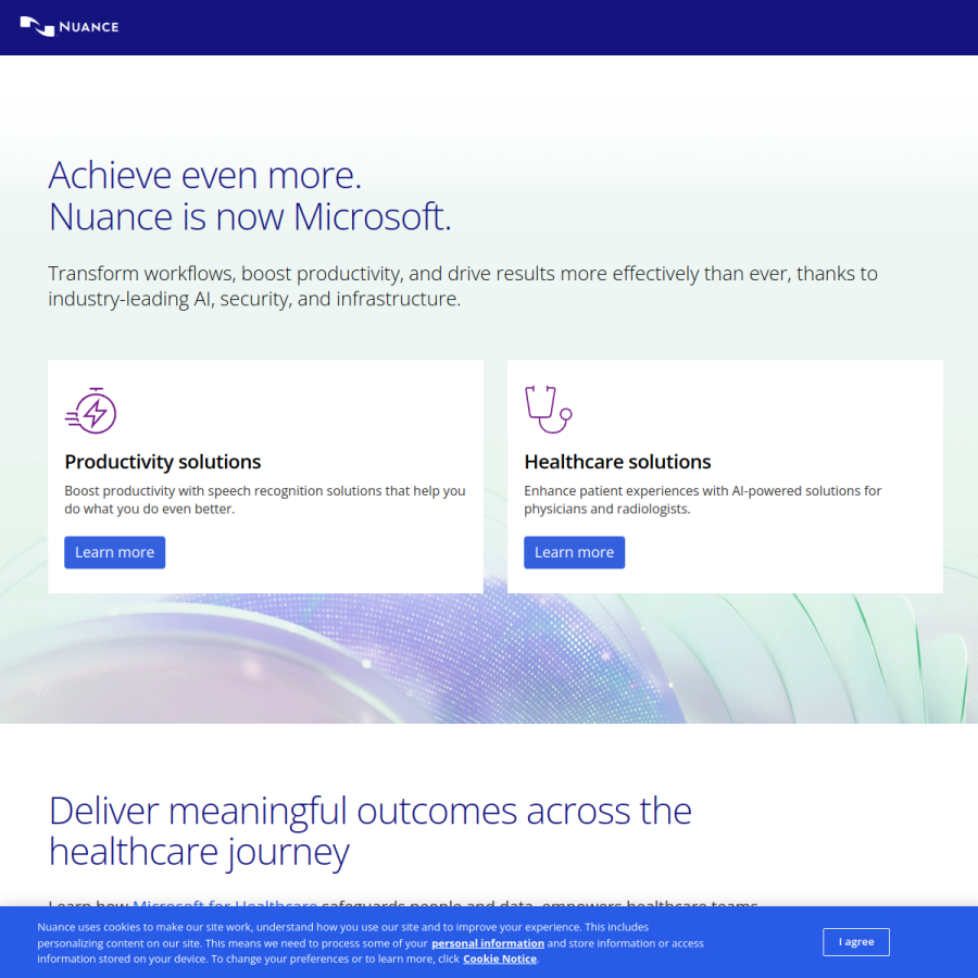 nuance.com homepage screenshot