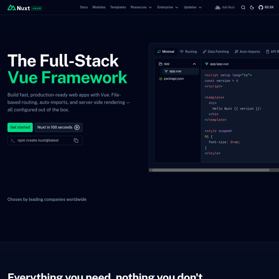 nuxt.com homepage screenshot