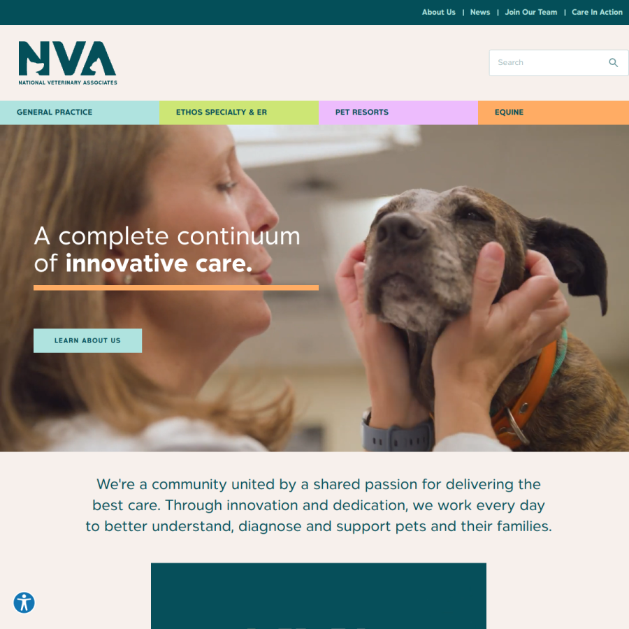 nva.com homepage screenshot