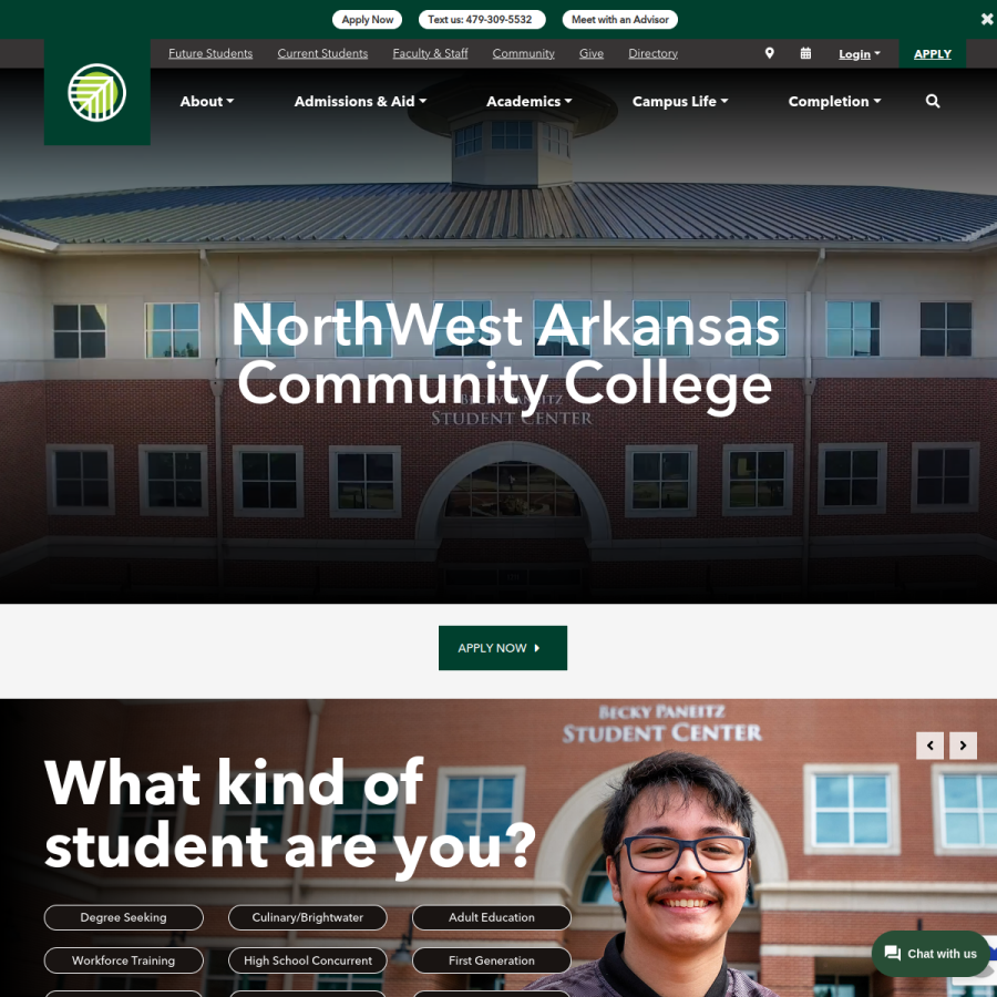 nwacc.edu homepage screenshot