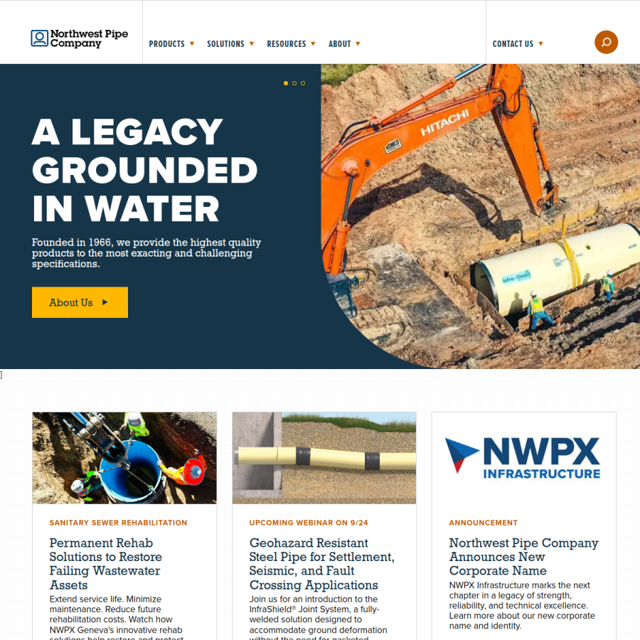 nwpipe.com homepage screenshot