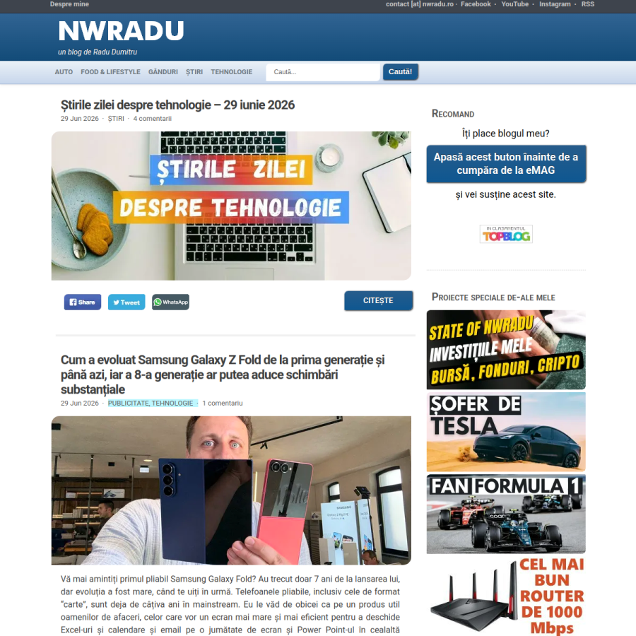nwradu.ro homepage screenshot