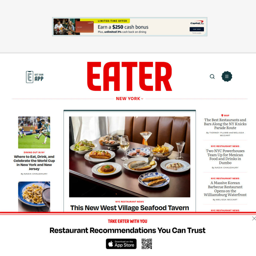ny.eater.com homepage screenshot