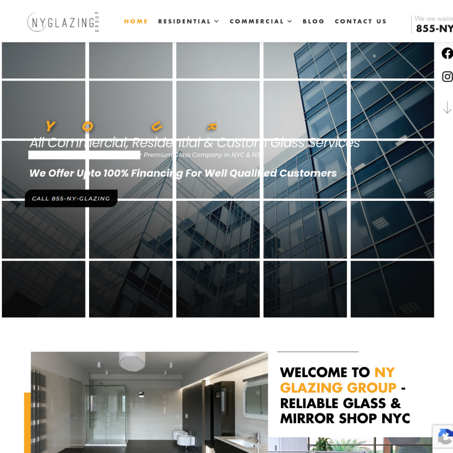 nyglazing.com homepage screenshot
