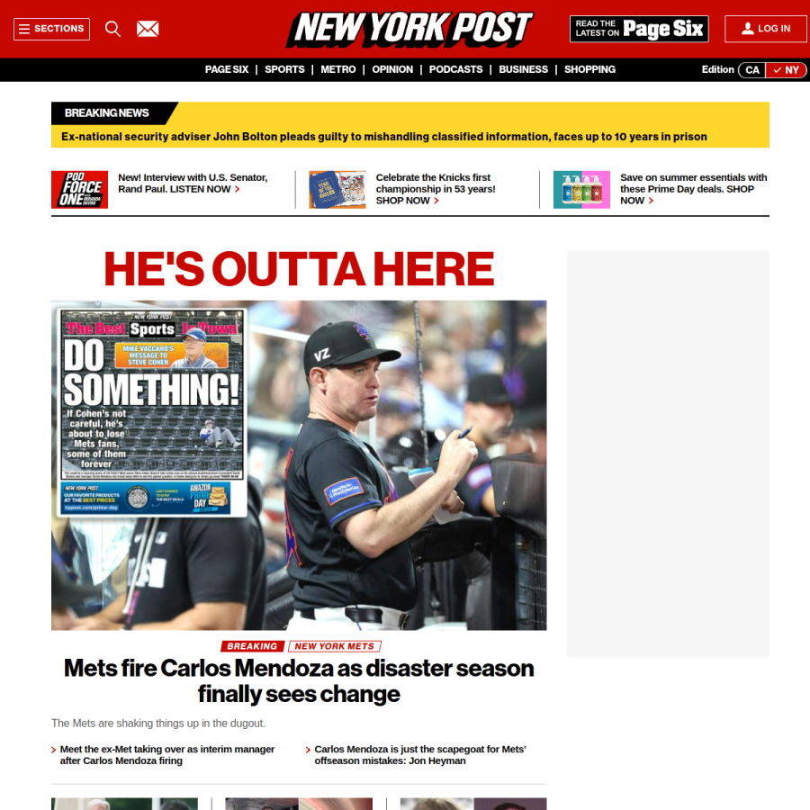 nypost.com homepage screenshot