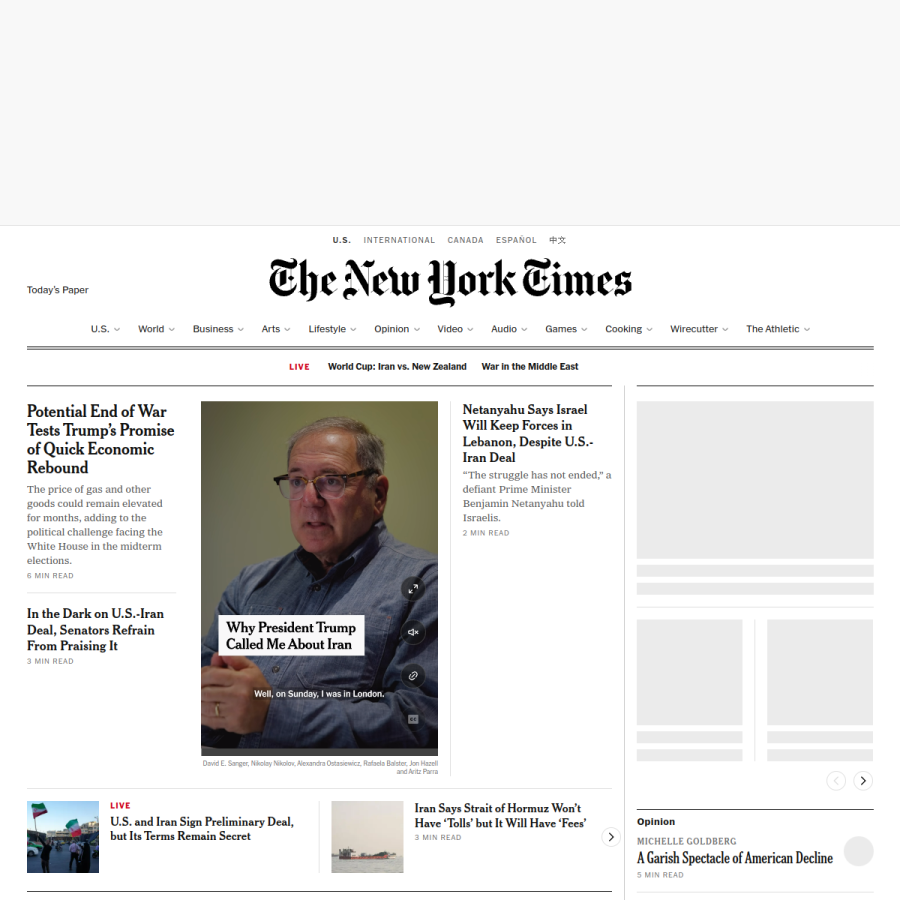 nytimes.com homepage screenshot