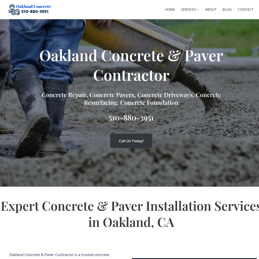 oaklandconcretepro.com homepage screenshot