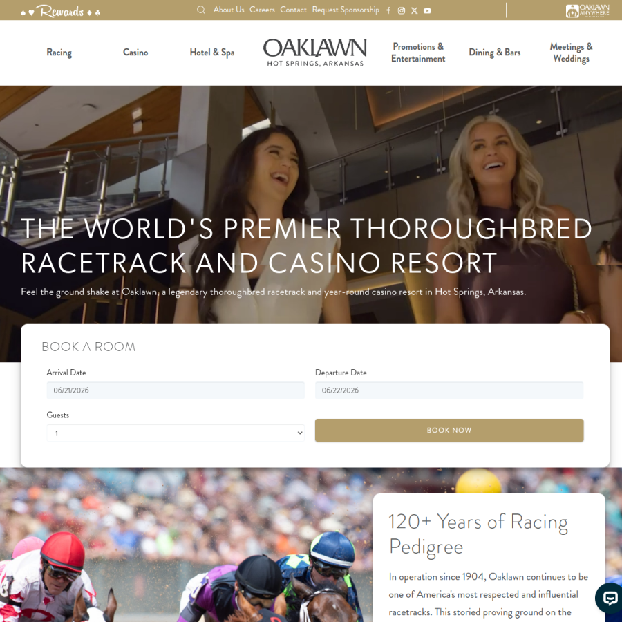 oaklawn.com homepage screenshot